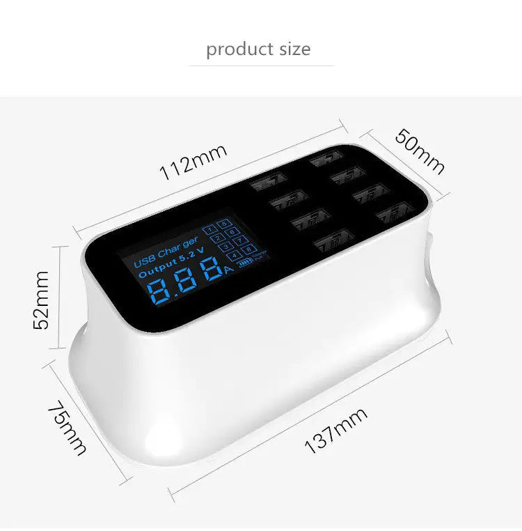 Smart 8-Port USB Charging Station - iPhone & Android Charging Port - BlissfulBasic