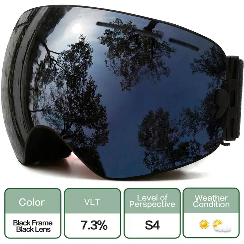 Snowboarding / Ski Goggles With Anti-Fog Protection - BlissfulBasic