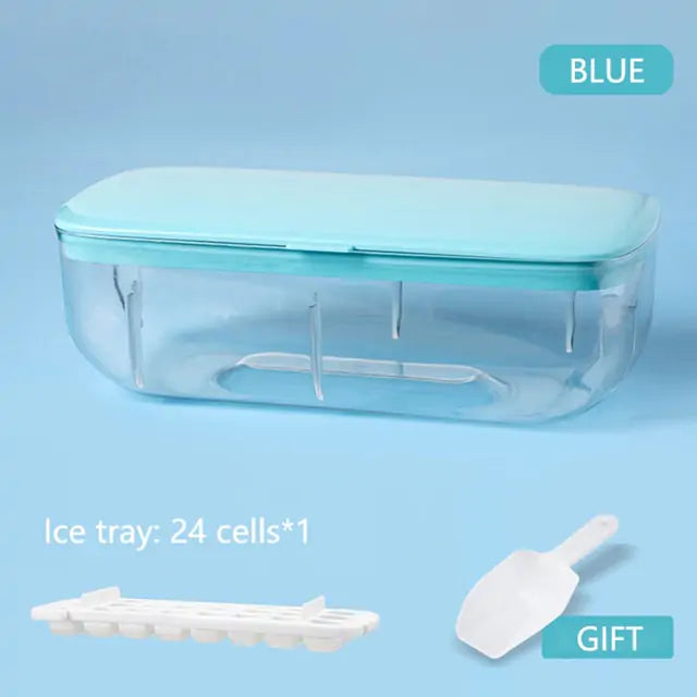 Silicone Ice Tray and Bin w/Lid (3 Piece Set) - BlissfulBasic