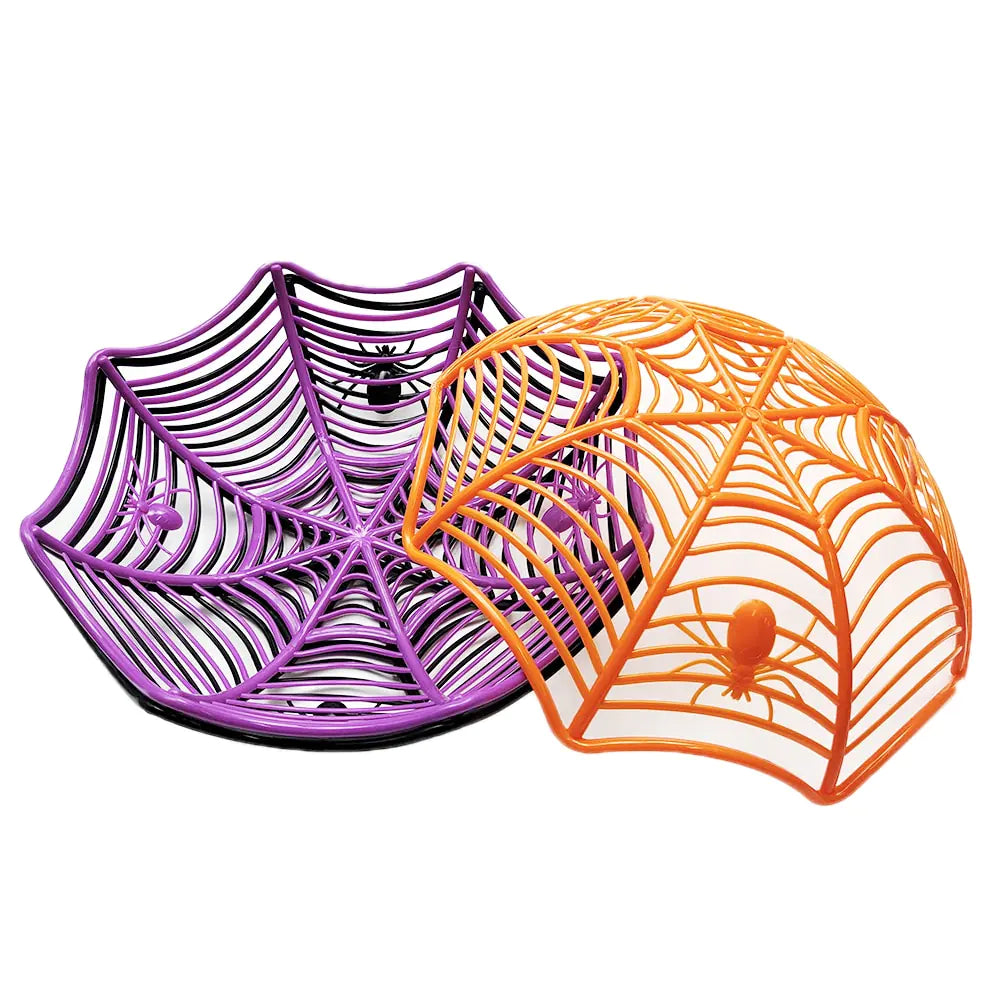 Black Orange Spider Web Candy Basket: Enhance Your Halloween D√©cor