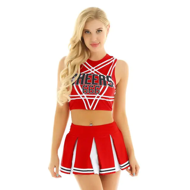 Cheerleader Costume Set (2-Piece) | Unleash Your Team Spirit with Style 12 Different Colors