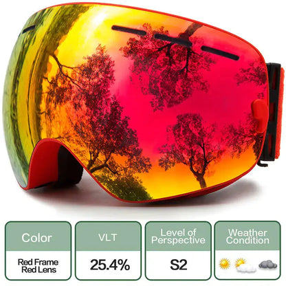 Snowboarding / Ski Goggles With Anti-Fog Protection - BlissfulBasic