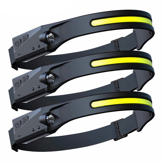 LunarBeam Headlamp | Rechargeable Headlamp (3 Pack) | Motion Sensor Headlamp