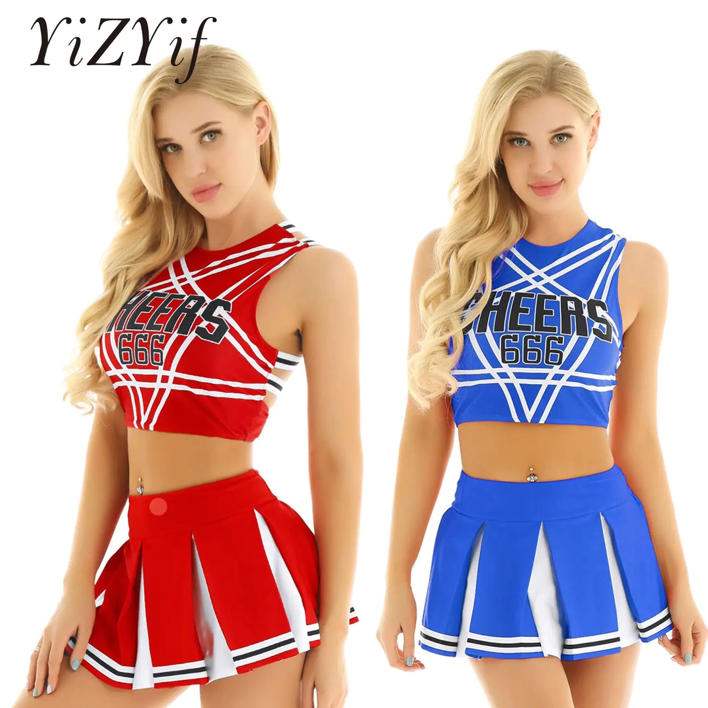 Cheerleader Costume Set (2-Piece) | Unleash Your Team Spirit with Style 12 Different Colors