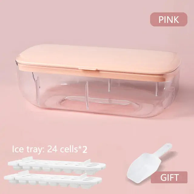 Silicone Ice Tray and Bin w/Lid (3 Piece Set) - BlissfulBasic