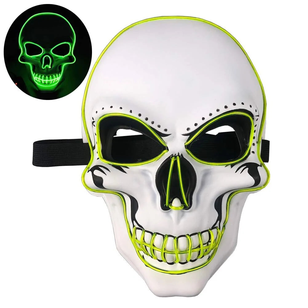 Costumes Mask | Light-up LED Skeleton Halloween Mask