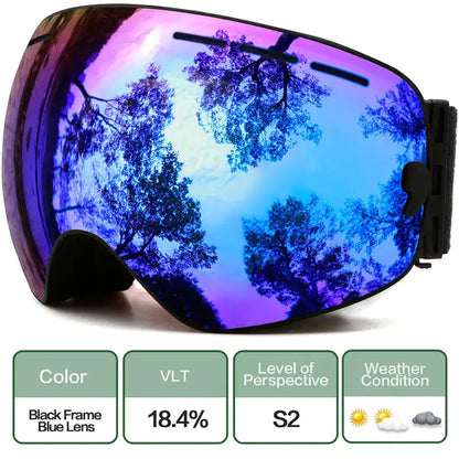 Snowboarding / Ski Goggles With Anti-Fog Protection - BlissfulBasic