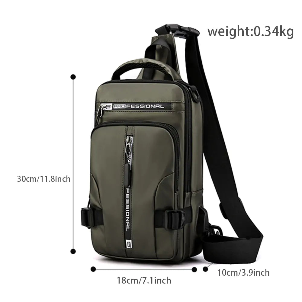 USB Charging Single Strap Chestpack | Jogging, Motorcycling, Hiking, Camping, Road Trips. - BlissfulBasic