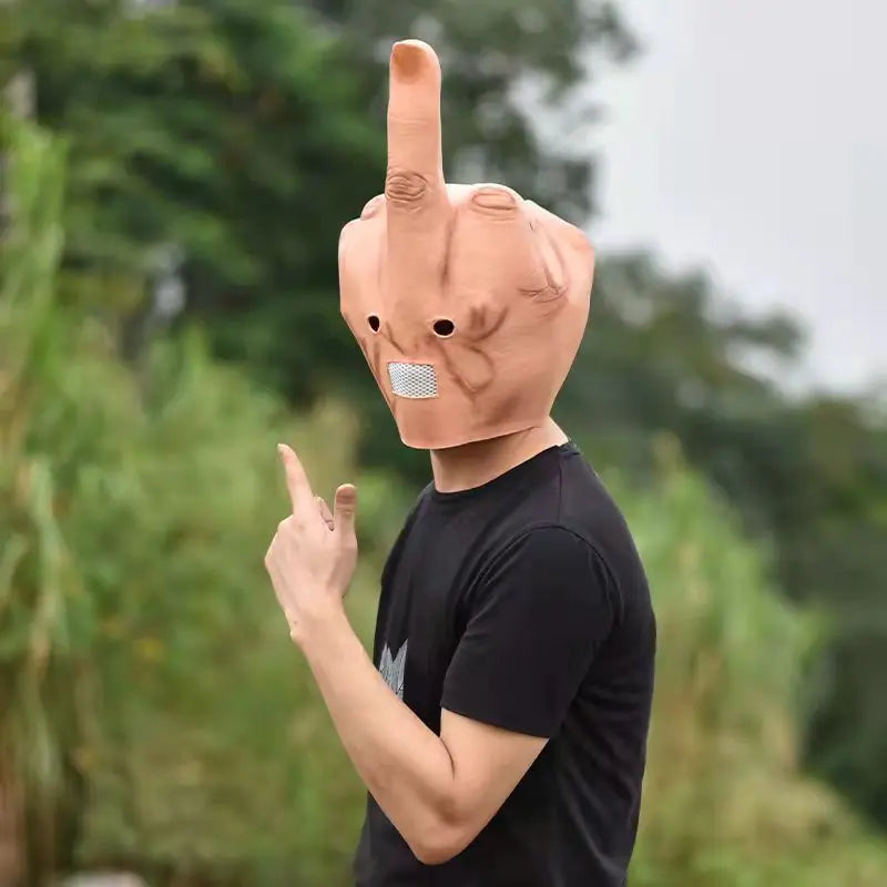 Middle Finger Halloween Head Mask | available at BlissfulBasic.com