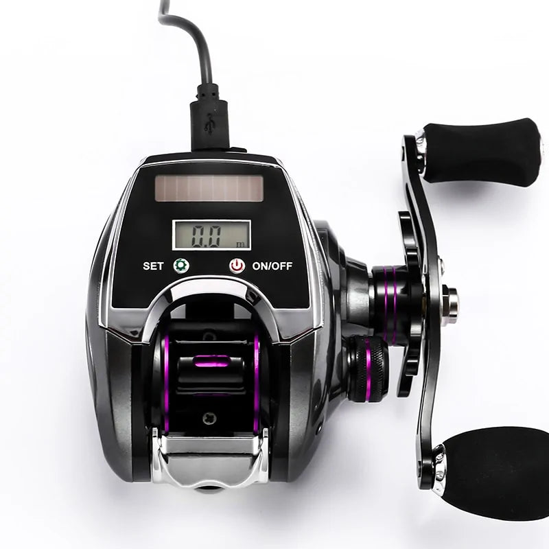 Electronic Baitcasting Fishing Reel with Digital Counter - 8.0:1 High Speed Ratio - BlissfulBasic