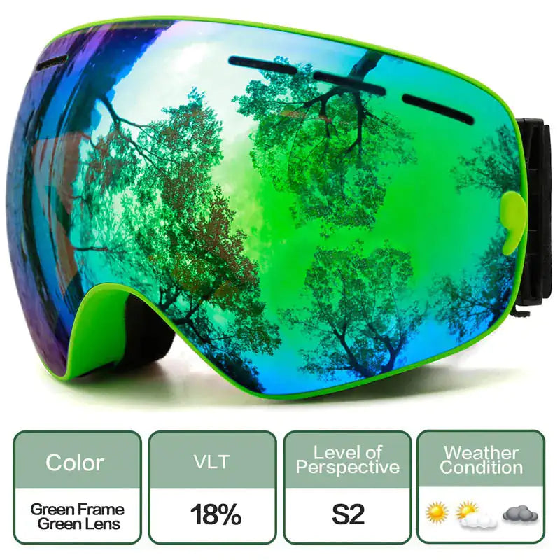 Snowboarding / Ski Goggles With Anti-Fog Protection - BlissfulBasic