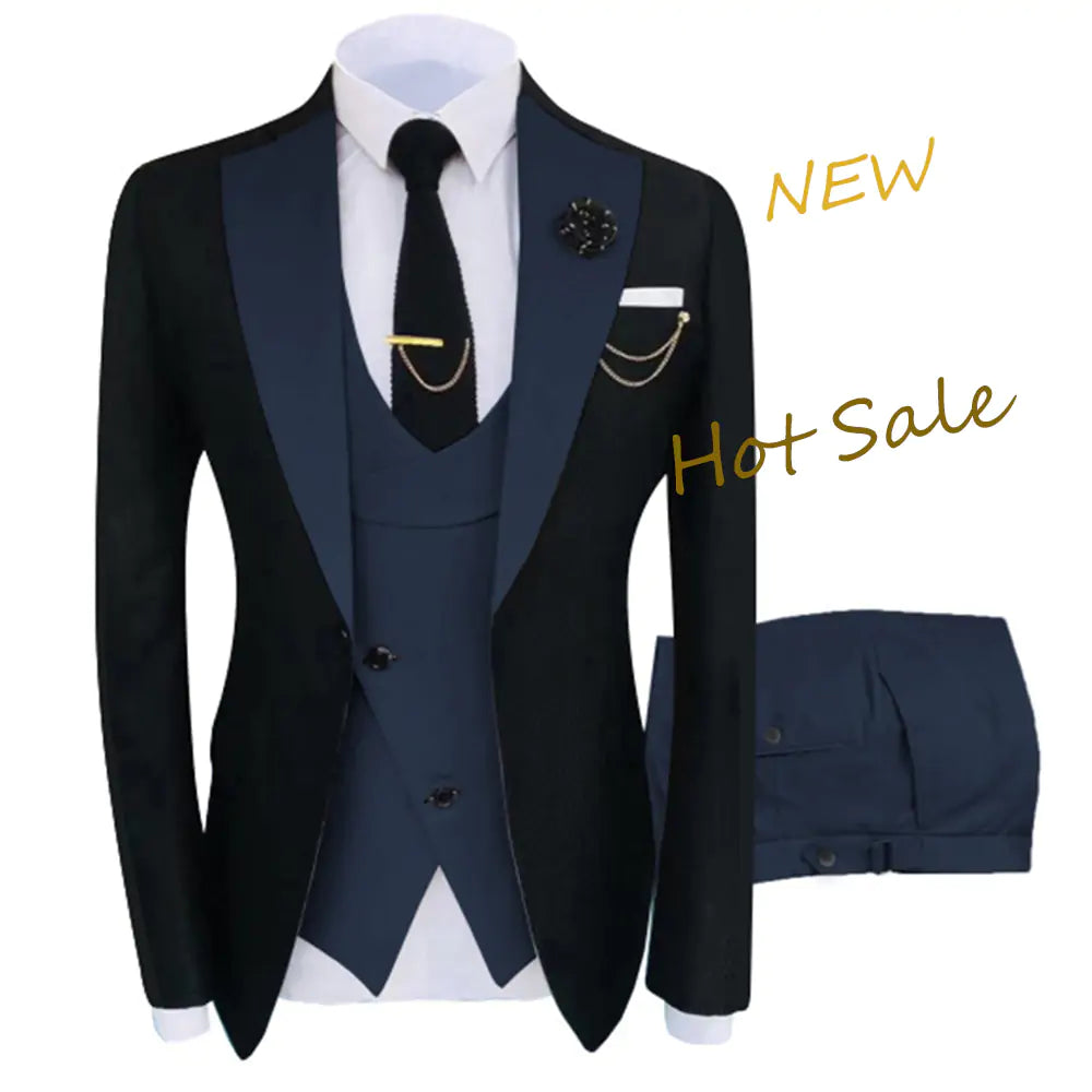 Luxury 3 Piece Tuxedo Suit - BlissfulBasic