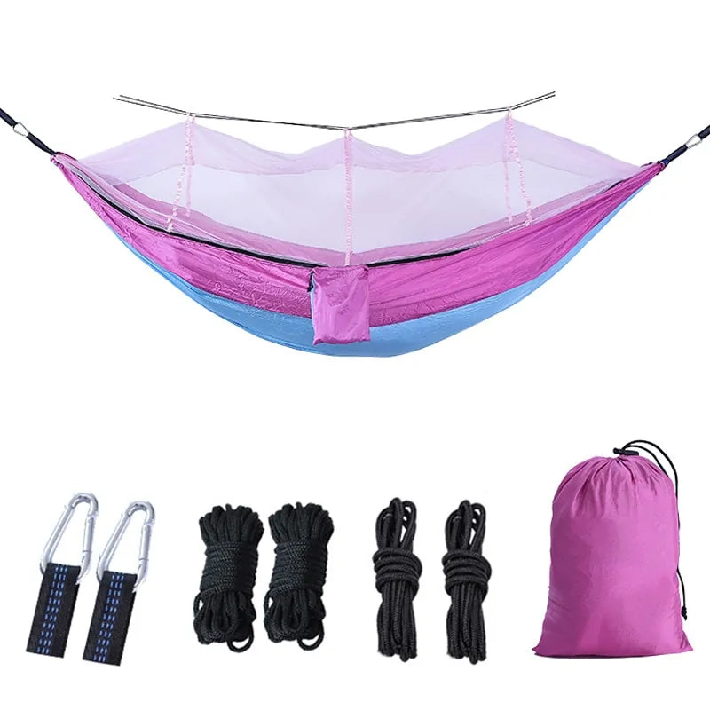 Portable Outdoor Camping Hammock with Mosquito Net - BlissfulBasic