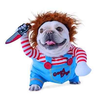 Funny Halloween Chucky Dog Costume | available at BlissfulBasic.com