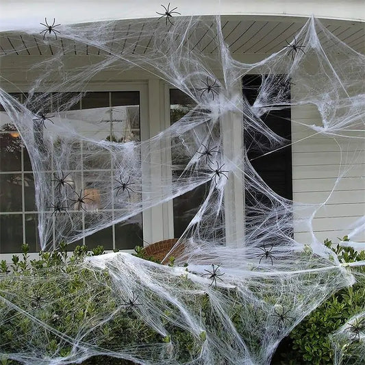 Halloween Artificial Spider Web Props | available at BlissfulBasic.com