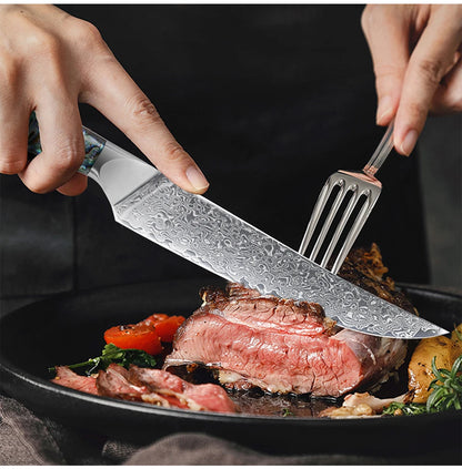 Sheftek Damascus Steak Knives 1-10Pcs 5.5" Inch
