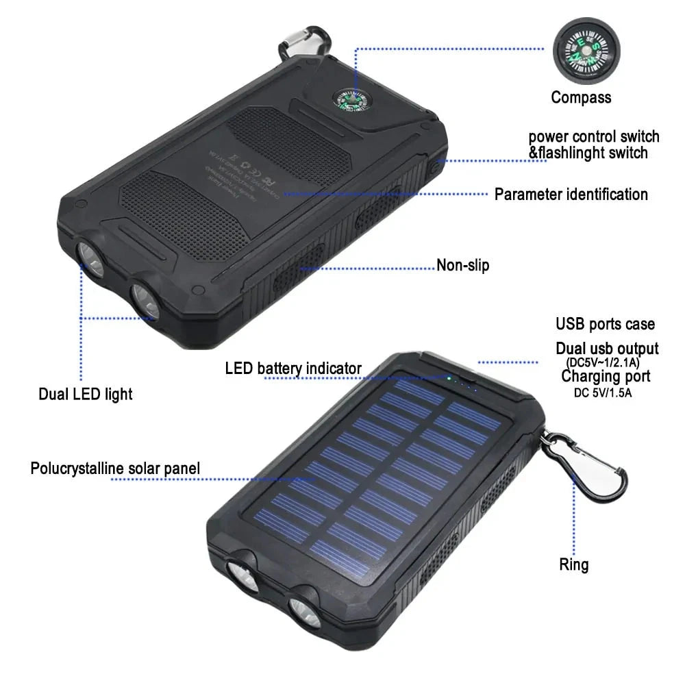 Waterproof Solar Power Bank - BlissfulBasic