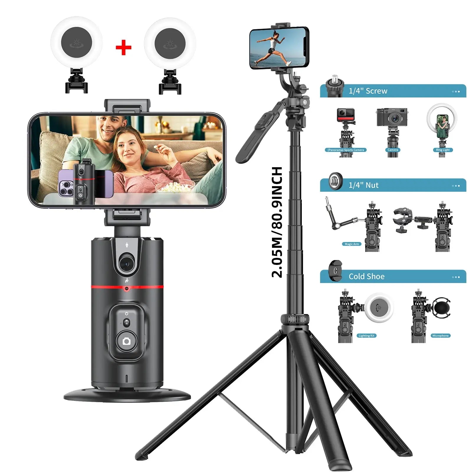 Auto Face Tracking Tripod with Stabilizer - BlissfulBasic