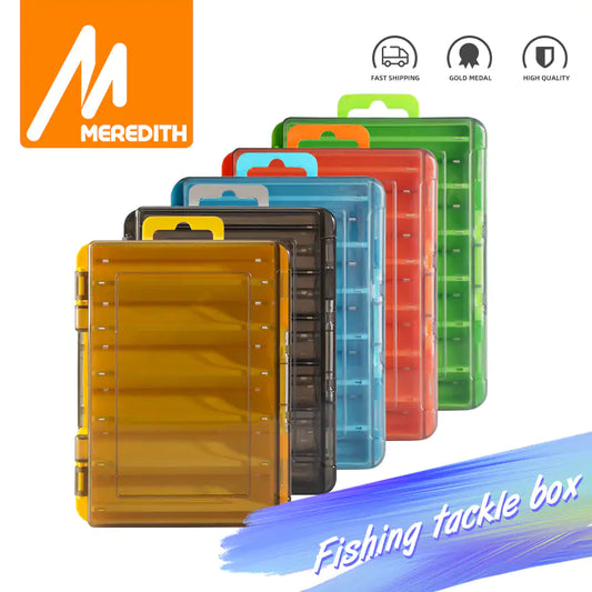 MEREDITH Fishing Box 12 Compartments Fishing Accessories Lure Hook Boxes Storage Double Sided High Strength Fishing Tackle Bo