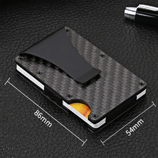 VERZICLIP | 4 in 1 Carbon Fiber Card/Cash Holder | RFID Block Technology - Strong - Compact - Light Weight | - BlissfulBasic