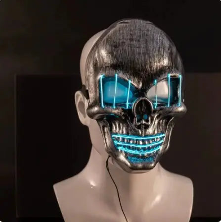 LED Skull Mask - Halloween Cosplay LED Mask | available at BlissfulBasic.com