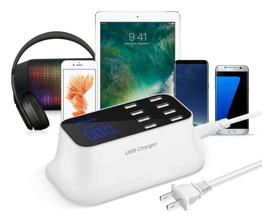 Smart 8-Port USB Charging Station - iPhone & Android Charging Port - BlissfulBasic