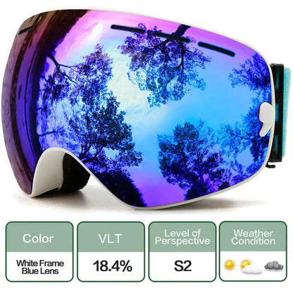 Snowboarding / Ski Goggles With Anti-Fog Protection - BlissfulBasic