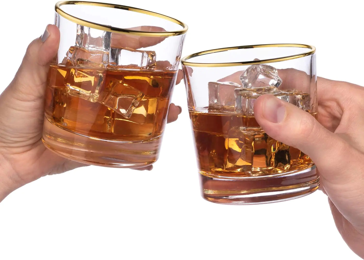 Gold-Rimmed Whiskey Tumblers Set Of 4 - BlissfulBasic