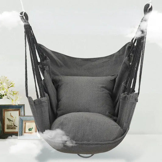 ComfortNest Canvas Hanging Chair - BlissfulBasic