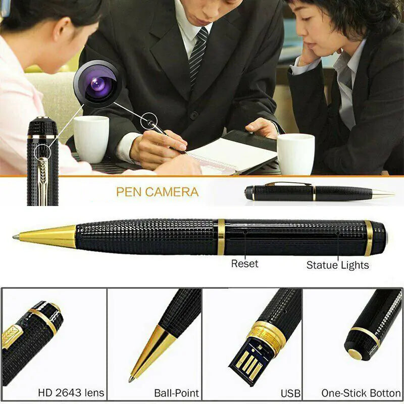 Camera Pen | 1080P HD Pocket Pen Hidden Mini Cam | Discreet Surveillance Camera