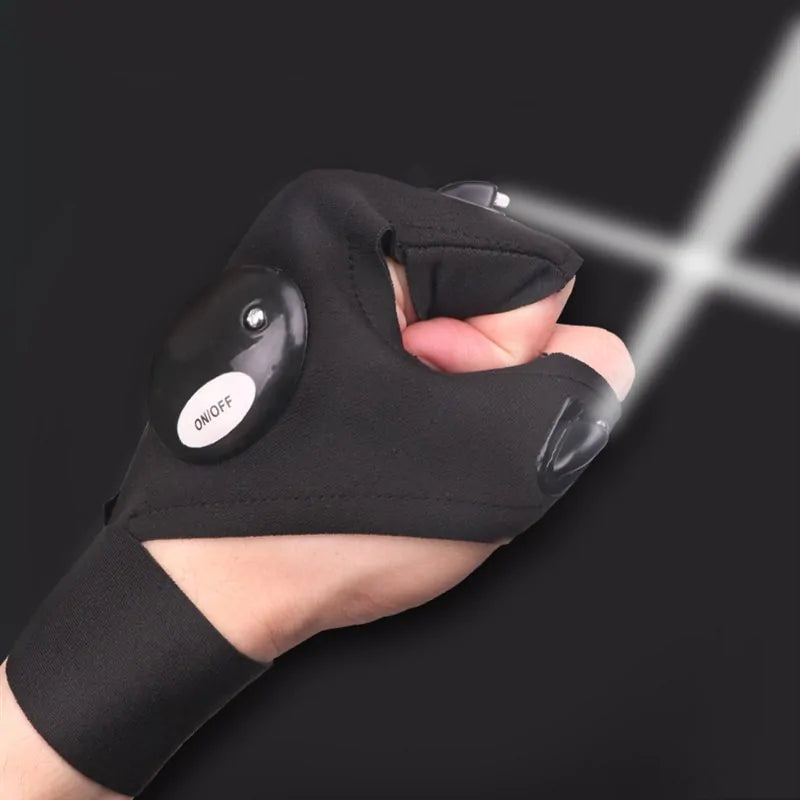 Fingerless LED Flashlight Glove for Outdoor Activities - BlissfulBasic