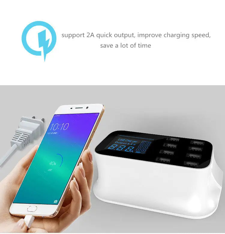 Smart 8-Port USB Charging Station - iPhone & Android Charging Port - BlissfulBasic