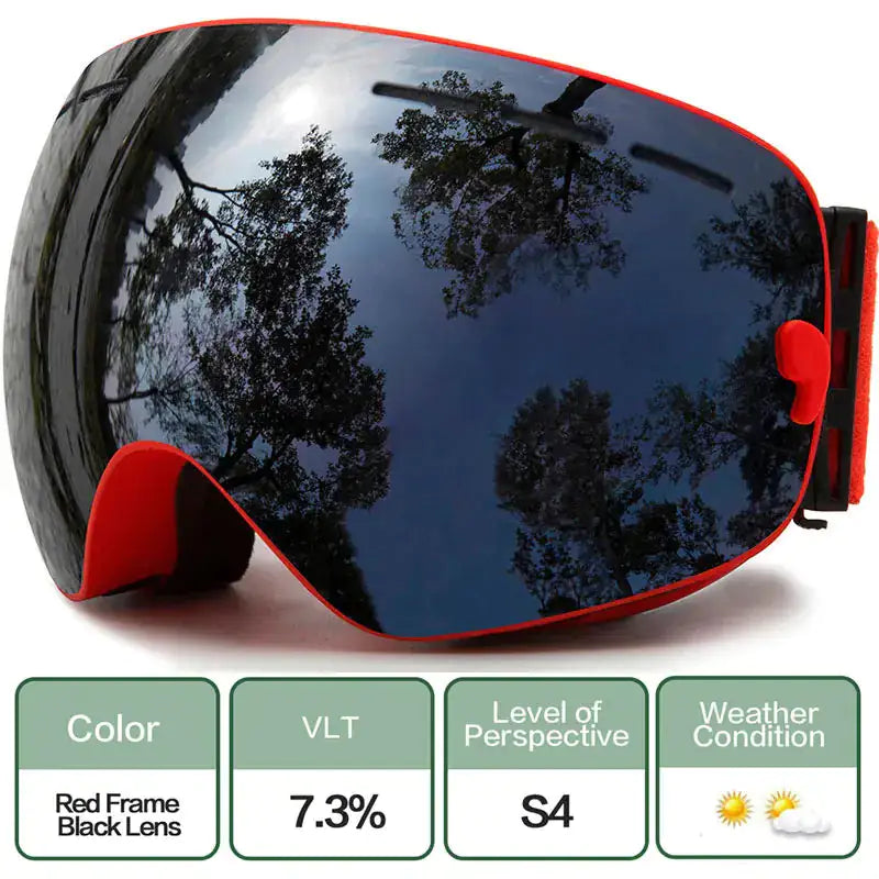 Snowboarding / Ski Goggles With Anti-Fog Protection - BlissfulBasic