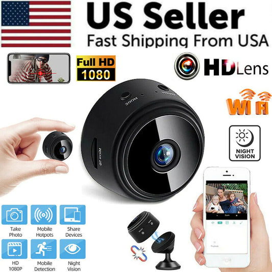 Mini Wireless Hidden Camera WiFi IP Home Security DVR Night Vision HD USB 1080P | available at BlissfulBasic.com