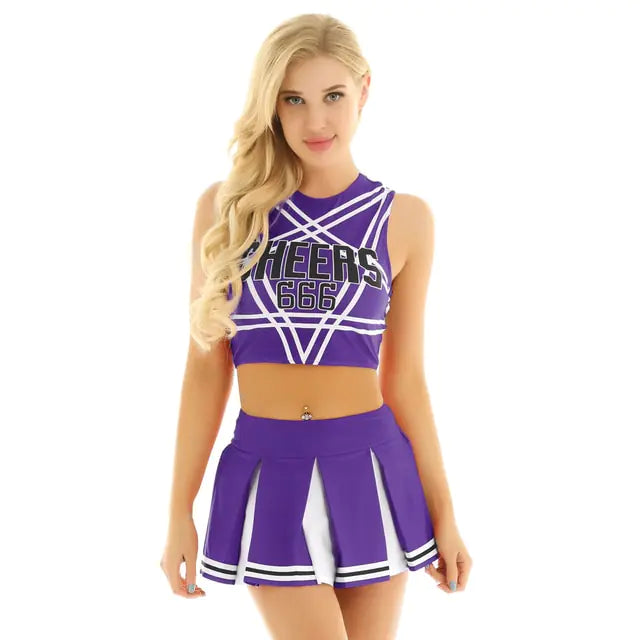 Cheerleader Costume Set (2-Piece) | Unleash Your Team Spirit with Style 12 Different Colors