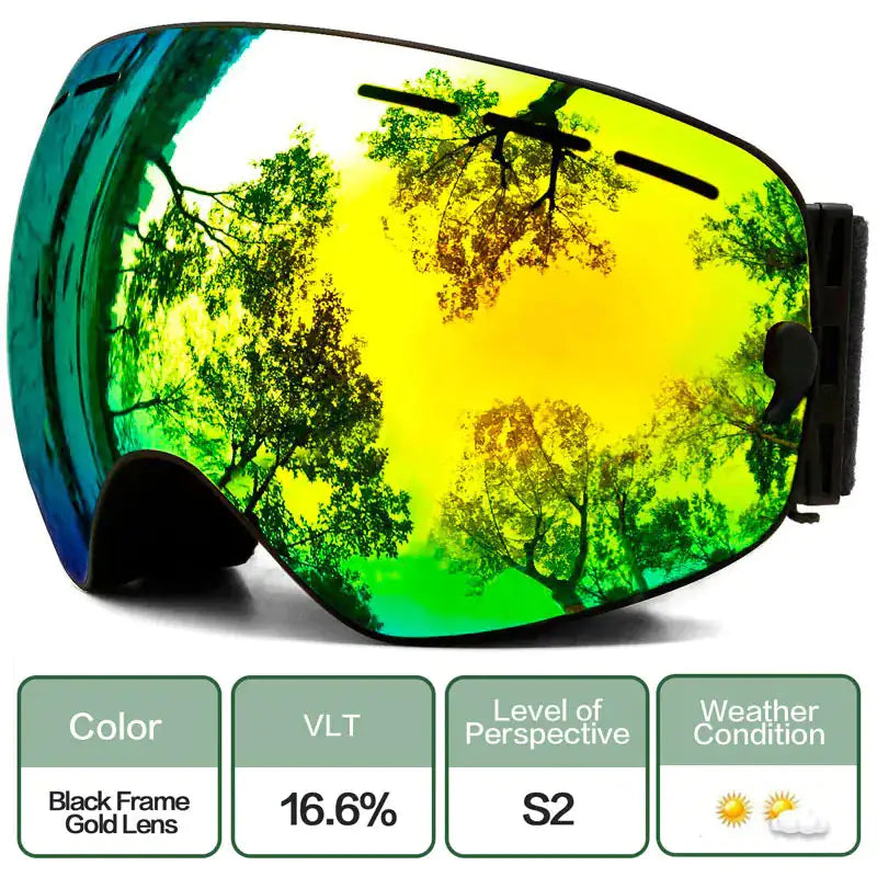 Snowboarding / Ski Goggles With Anti-Fog Protection - BlissfulBasic