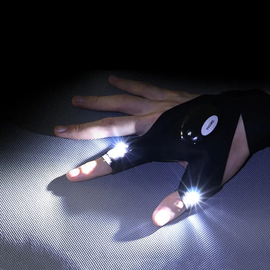 Fingerless LED Flashlight Glove for Outdoor Activities - BlissfulBasic