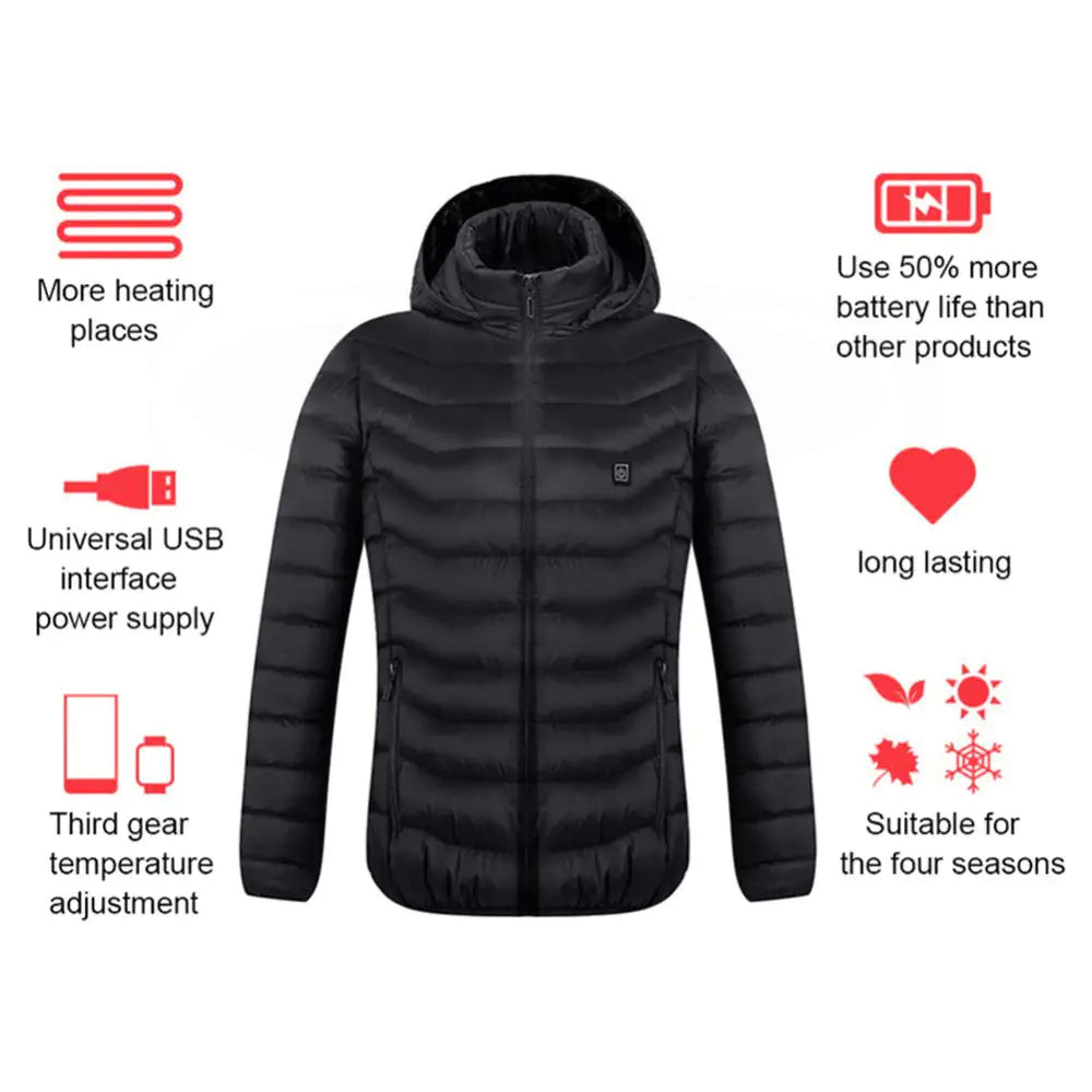 ZIPPHEAT | Self-Heating Electric Cotton Coat - BlissfulBasic