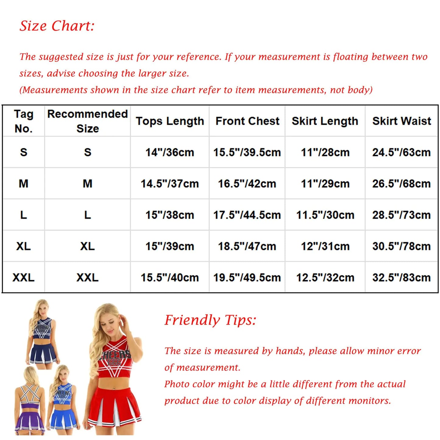 Cheerleader Costume Set (2-Piece) | Unleash Your Team Spirit with Style 12 Different Colors