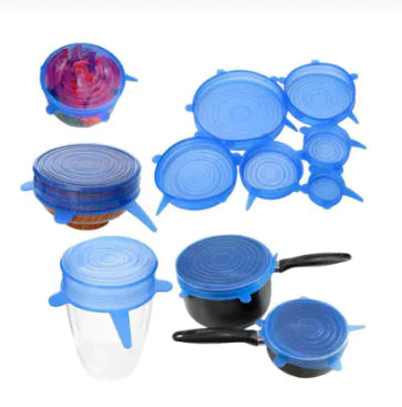 Eco-friendly Reusable Silicone Lids (Set of 6)