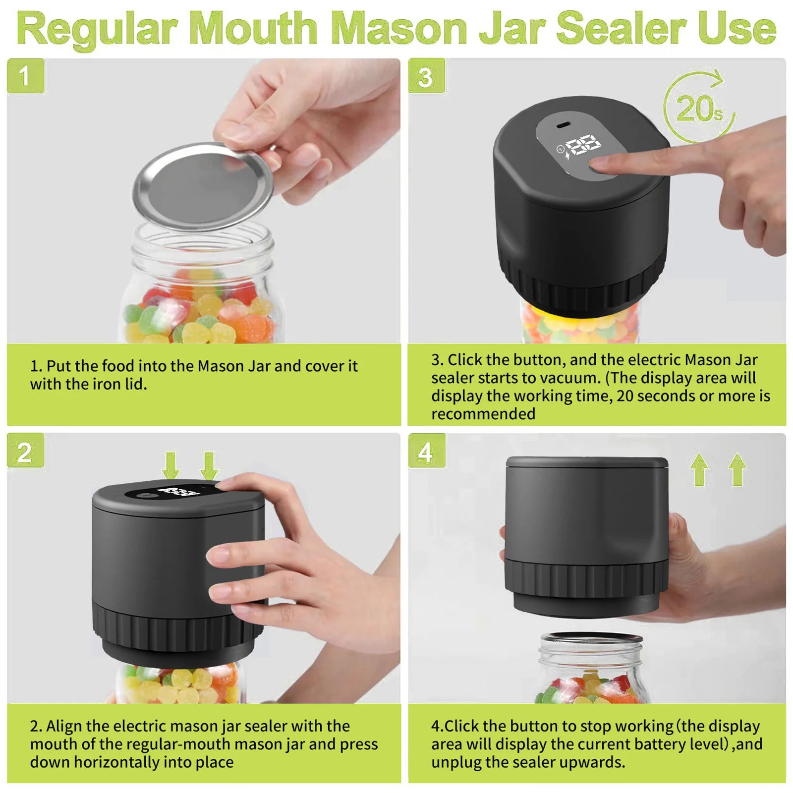 Electric Mason Jar Vacuum Sealer Kit - BlissfulBasic