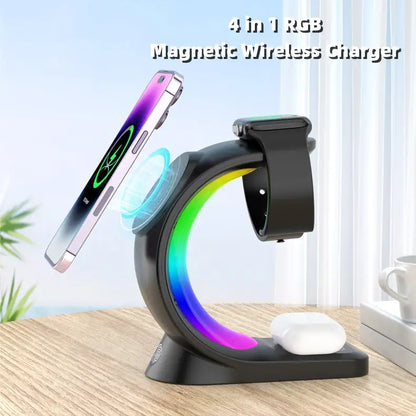 4 In 1 Magnetic Wireless Cell Phone Charger 827 | available at BlissfulBasic.com