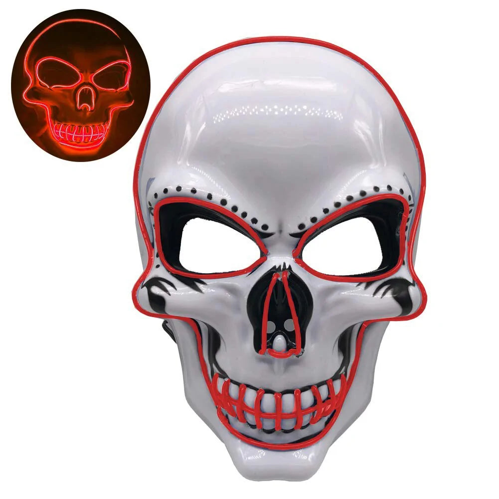 Costumes Mask | Light-up LED Skeleton Halloween Mask