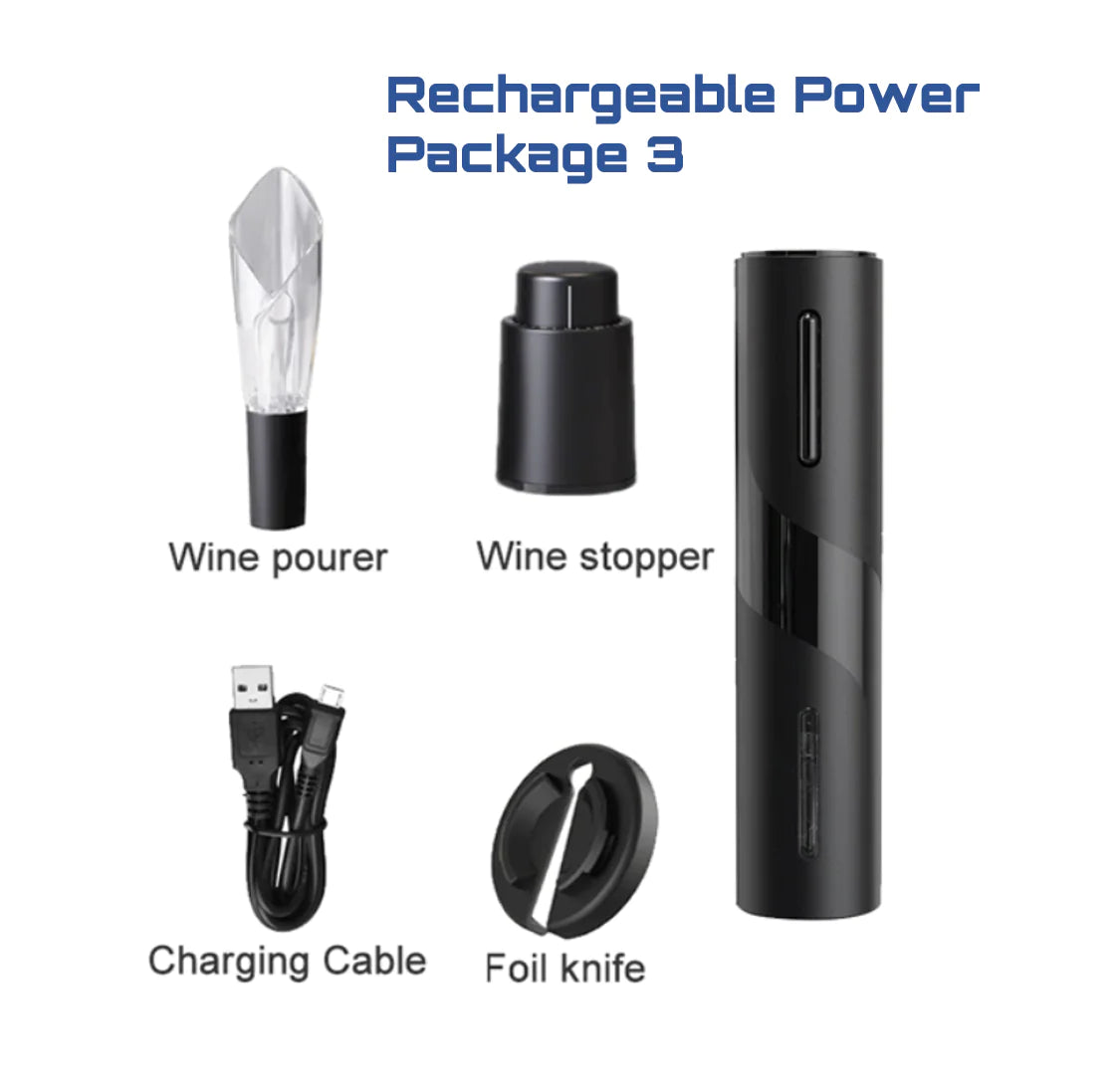 Rechargeable Electric Wine Bottle Opener kit - BlissfulBasic